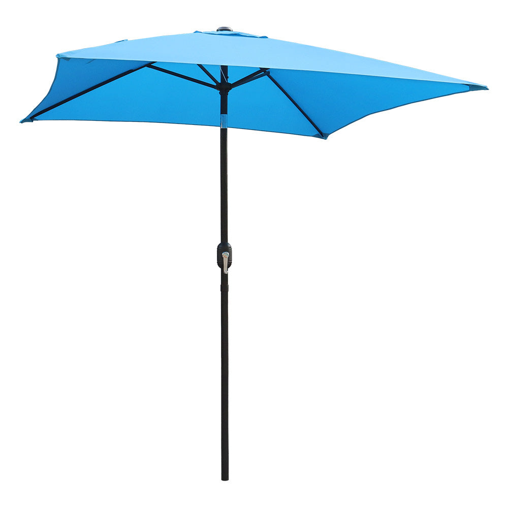 6.5 square patio umbrella Tempo 6.5' Square Market Umbrella Fabric Color: Aqua