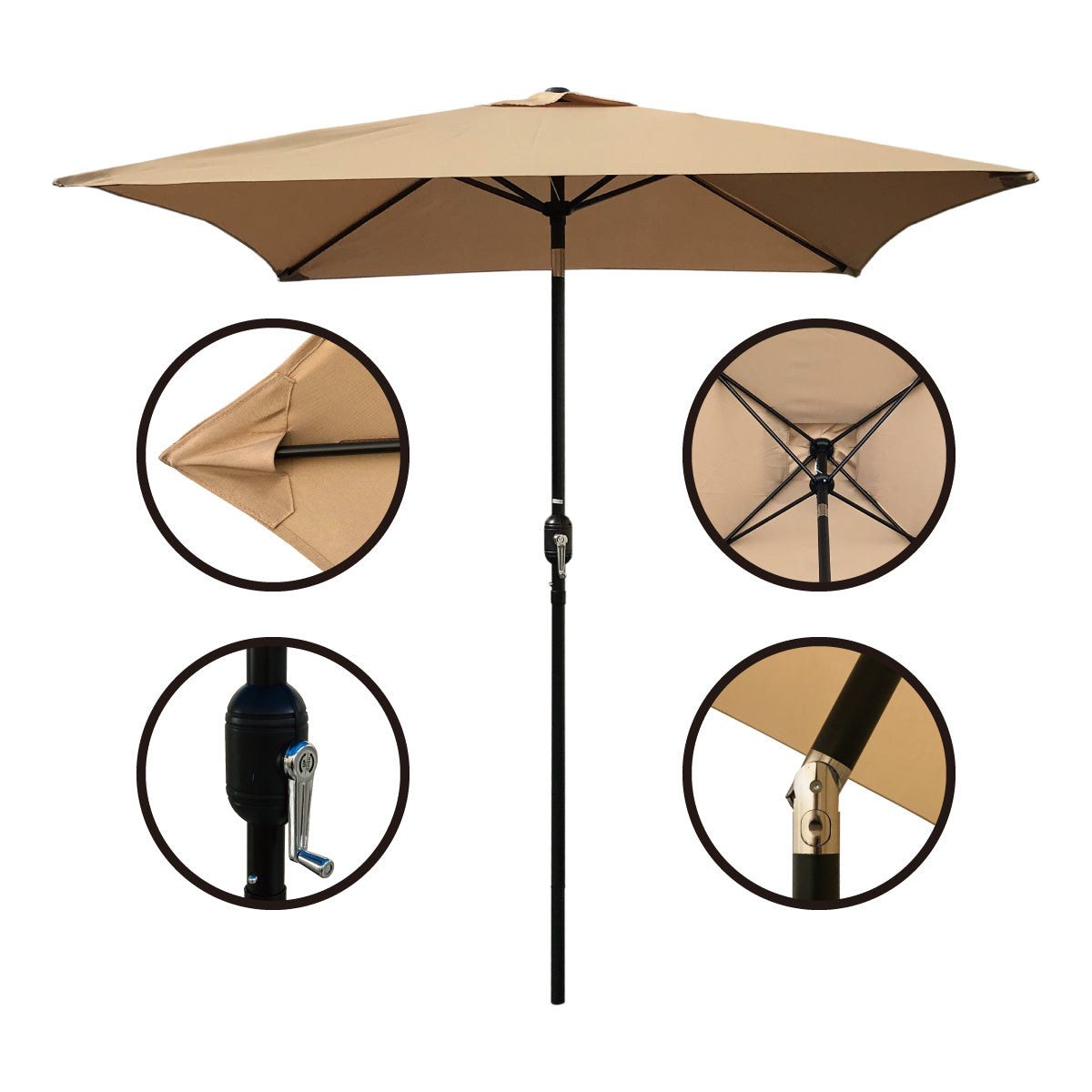 6.5ft Square Patio Umbrella