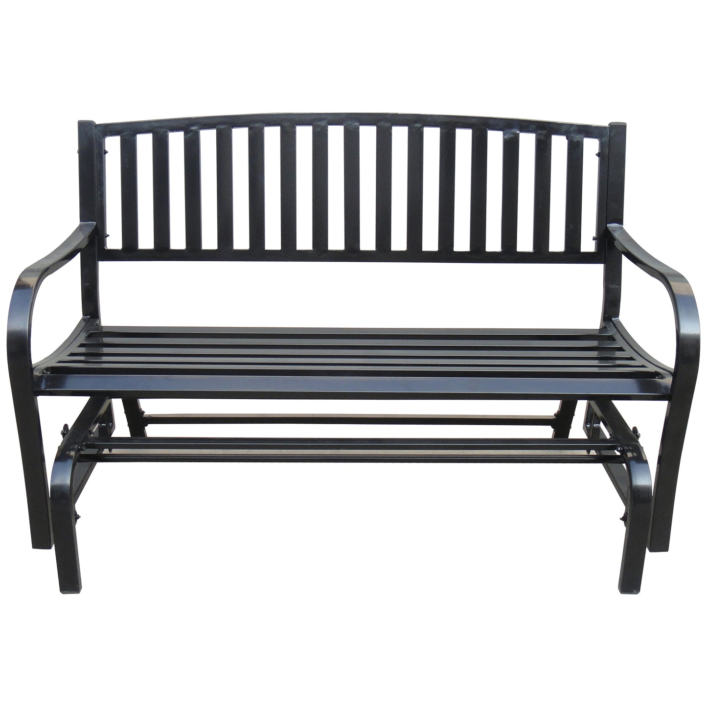 50 in. Steel Outdoor Garden Glider Bench - Black