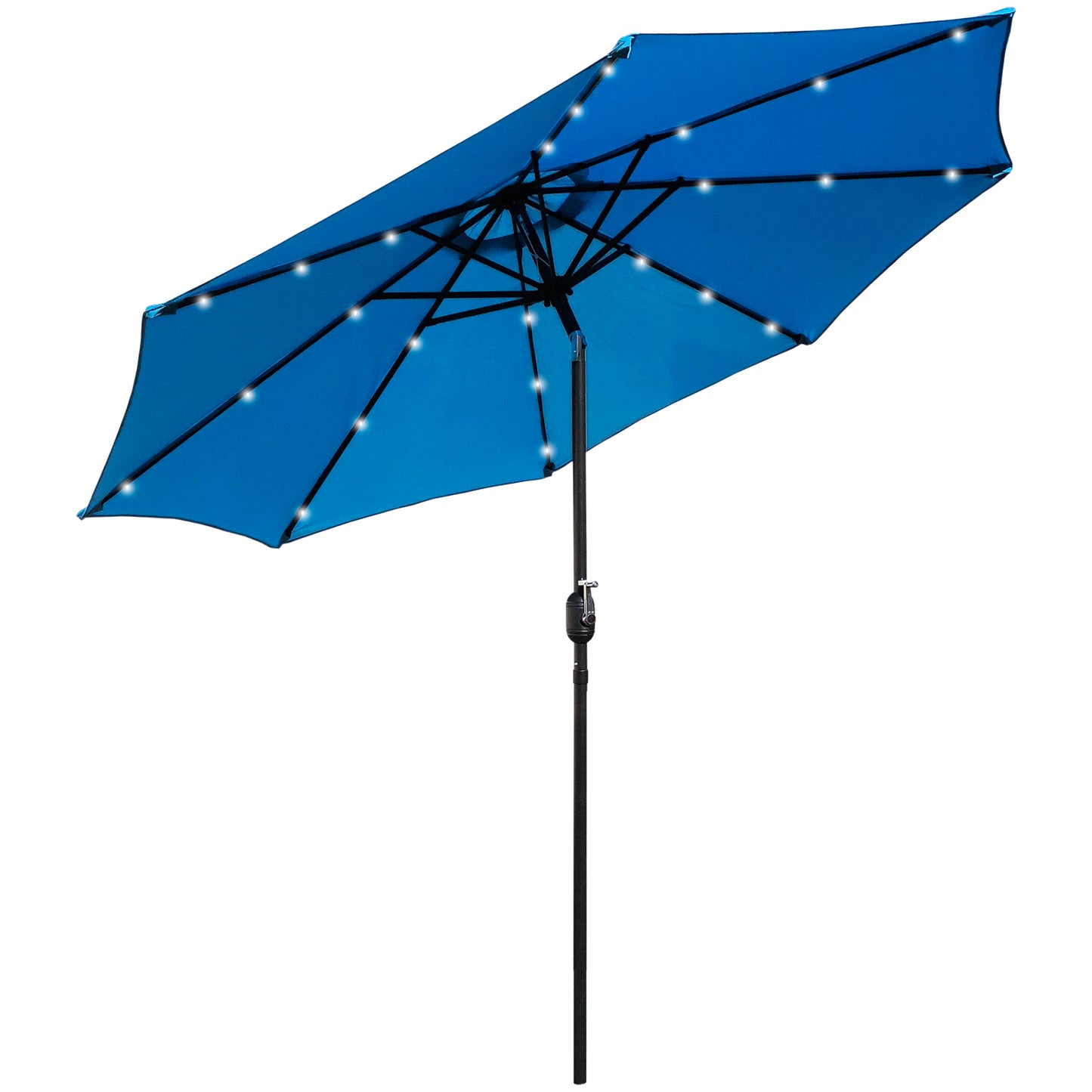 9 Ft Solar Lighted Patio Umbrella