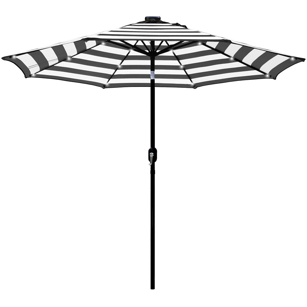 9 Ft Solar Lighted Patio Umbrella