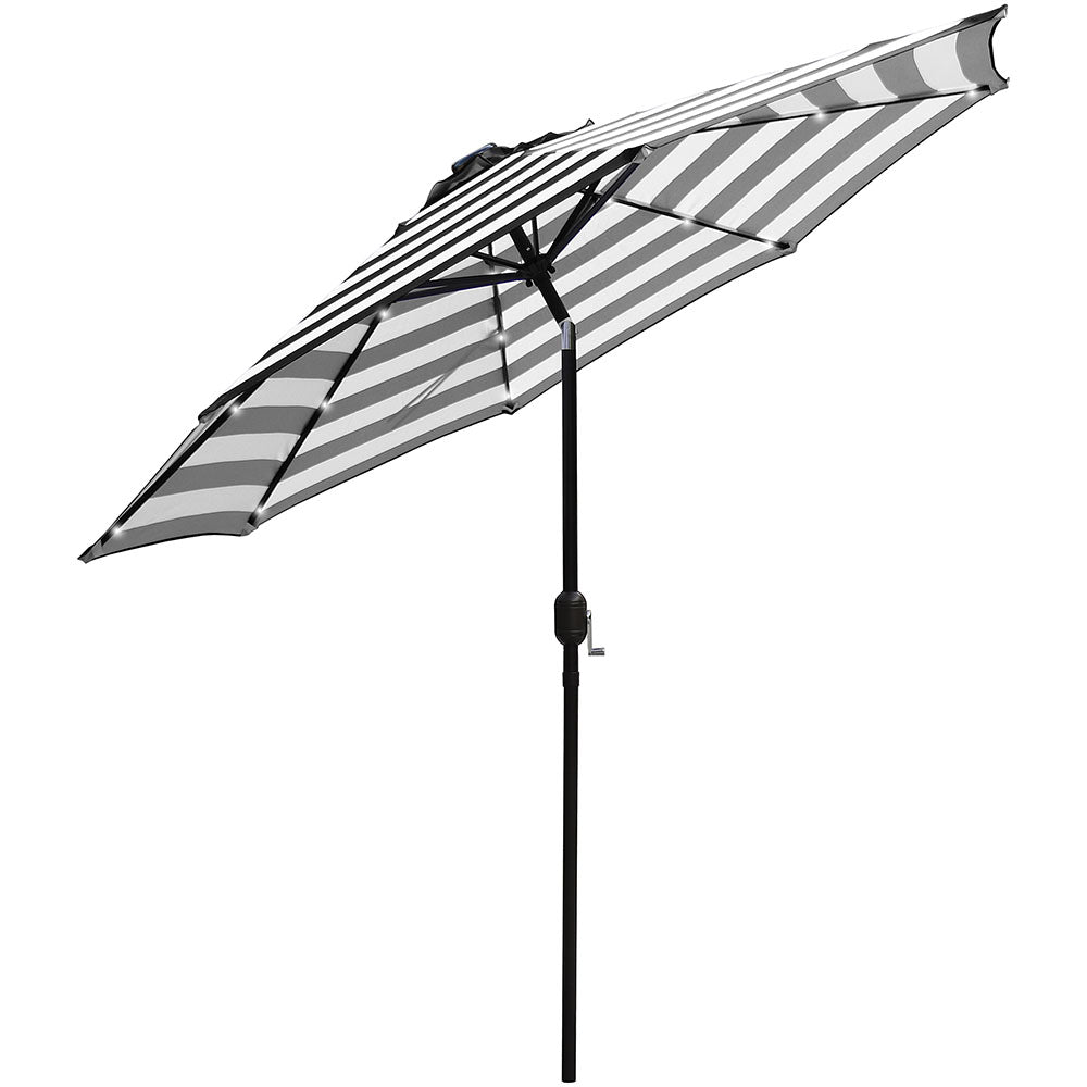 9 Ft Solar Lighted Patio Umbrella