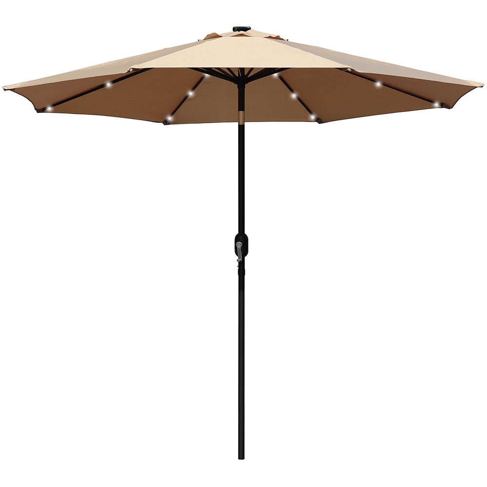 9 Ft Solar Lighted Patio Umbrella