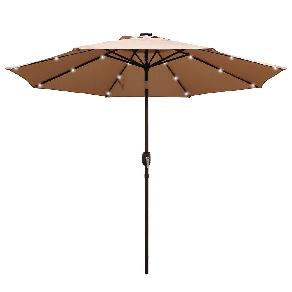 9 Ft Solar Lighted Patio Umbrella