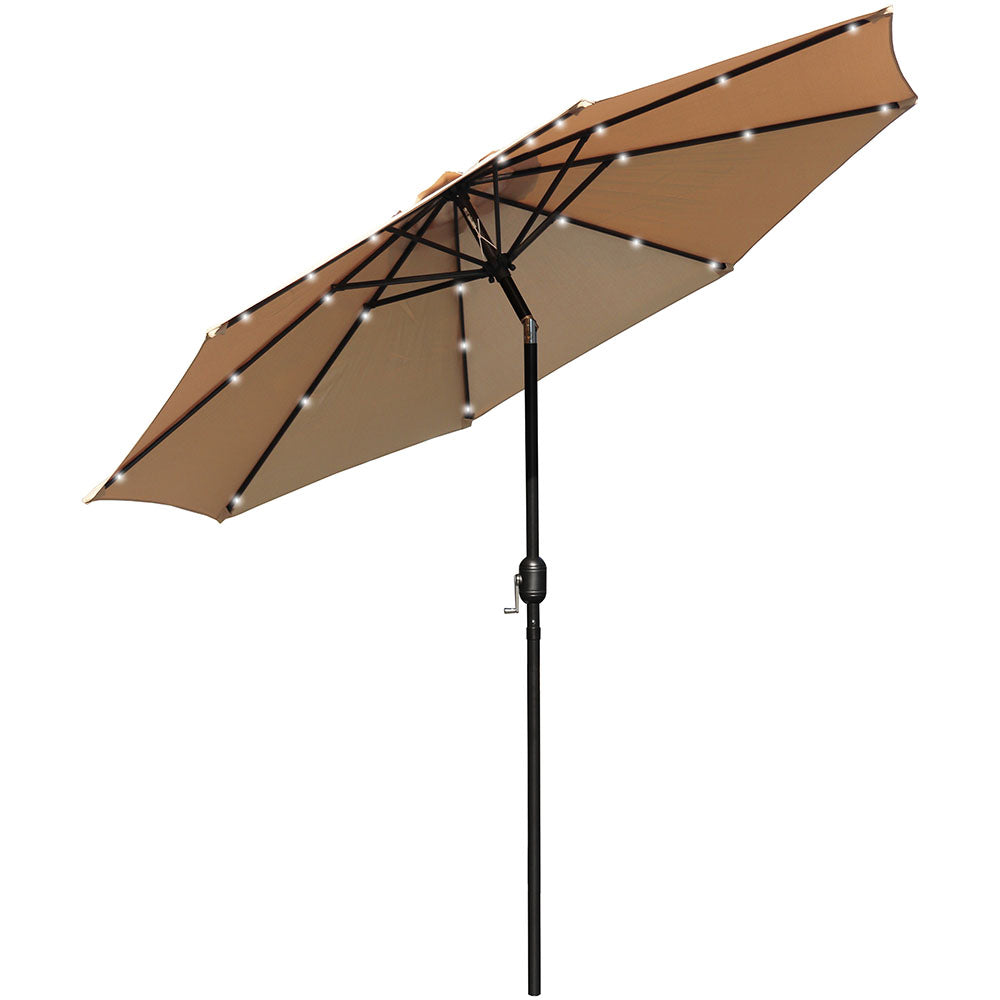 9 Ft Solar Lighted Patio Umbrella