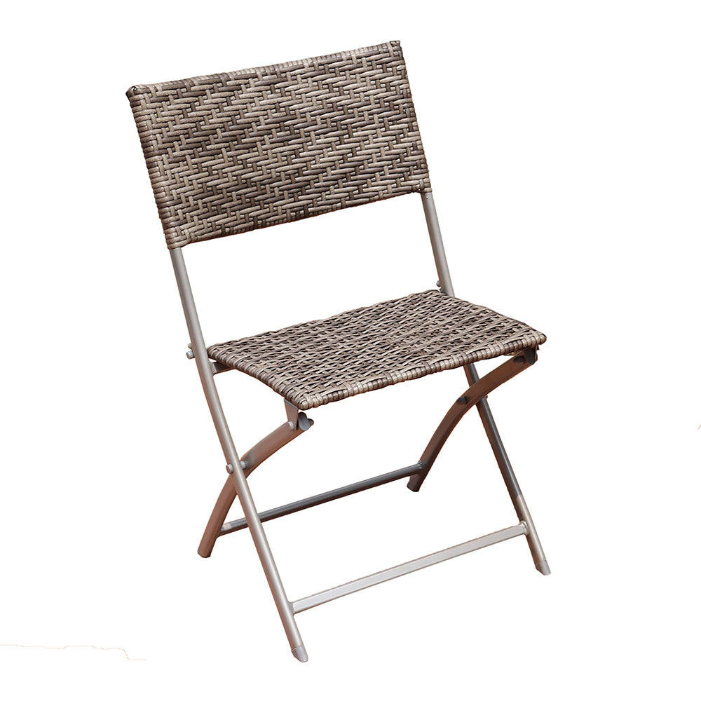3 PCs Wicker Folding Set - Dark Brown, Grey