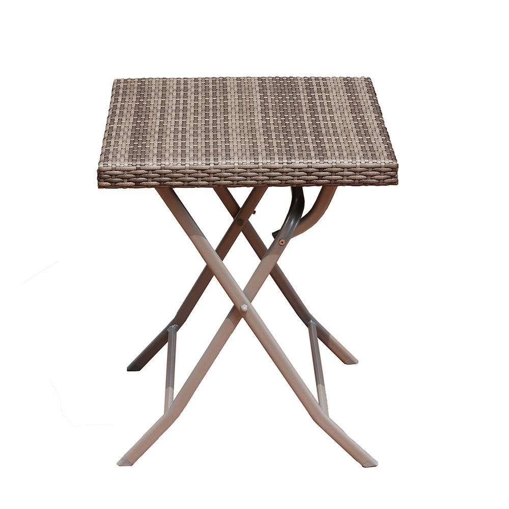 3 PCs Wicker Folding Set - Dark Brown, Grey