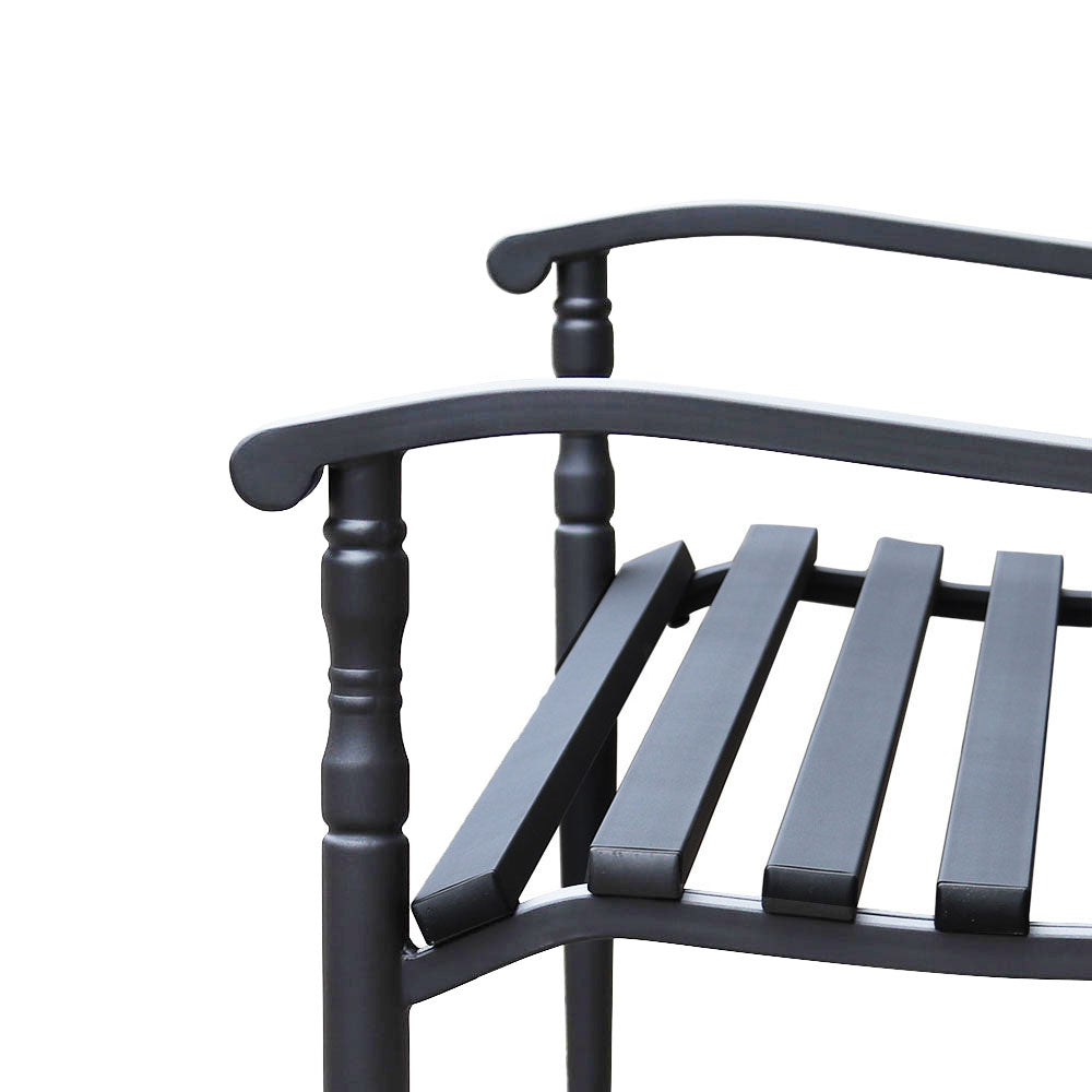 50 in. Deco Steel Outdoor Garden Bench - Black