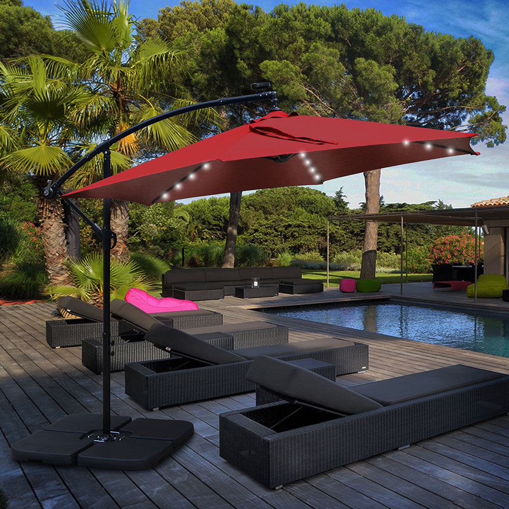 10 ft. Solar Light Offset Patio Umbrella