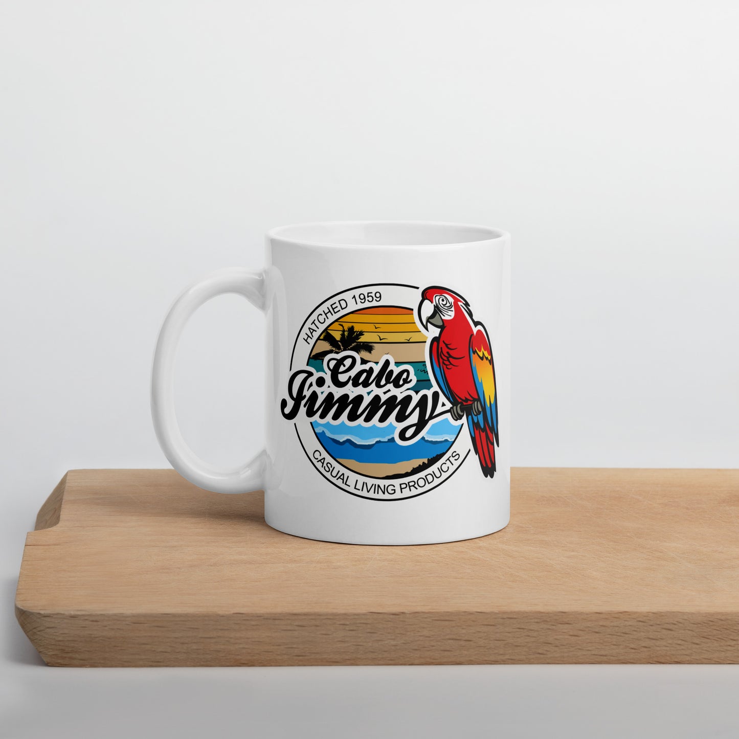 Cabo Jimmy White glossy mug