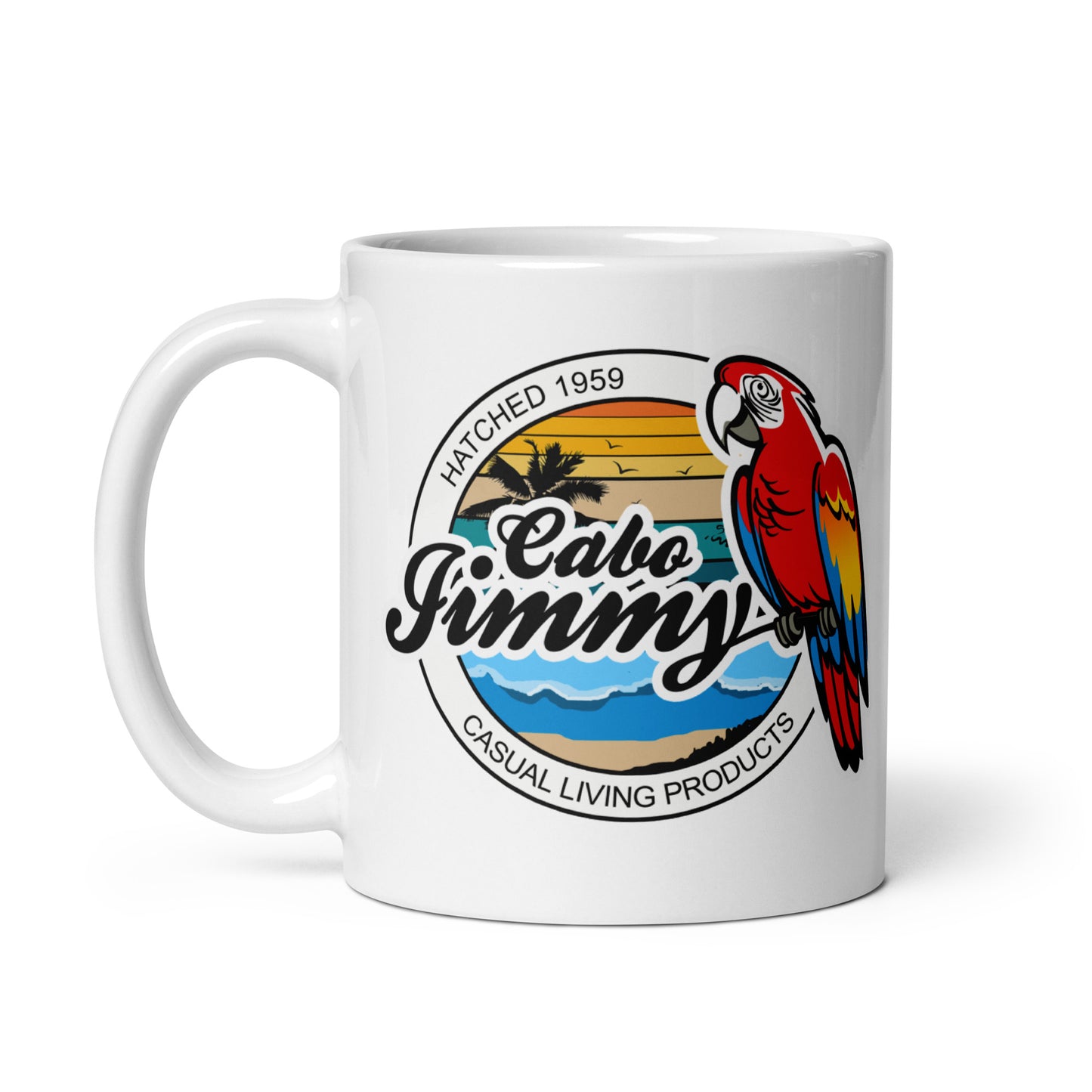 Cabo Jimmy White glossy mug