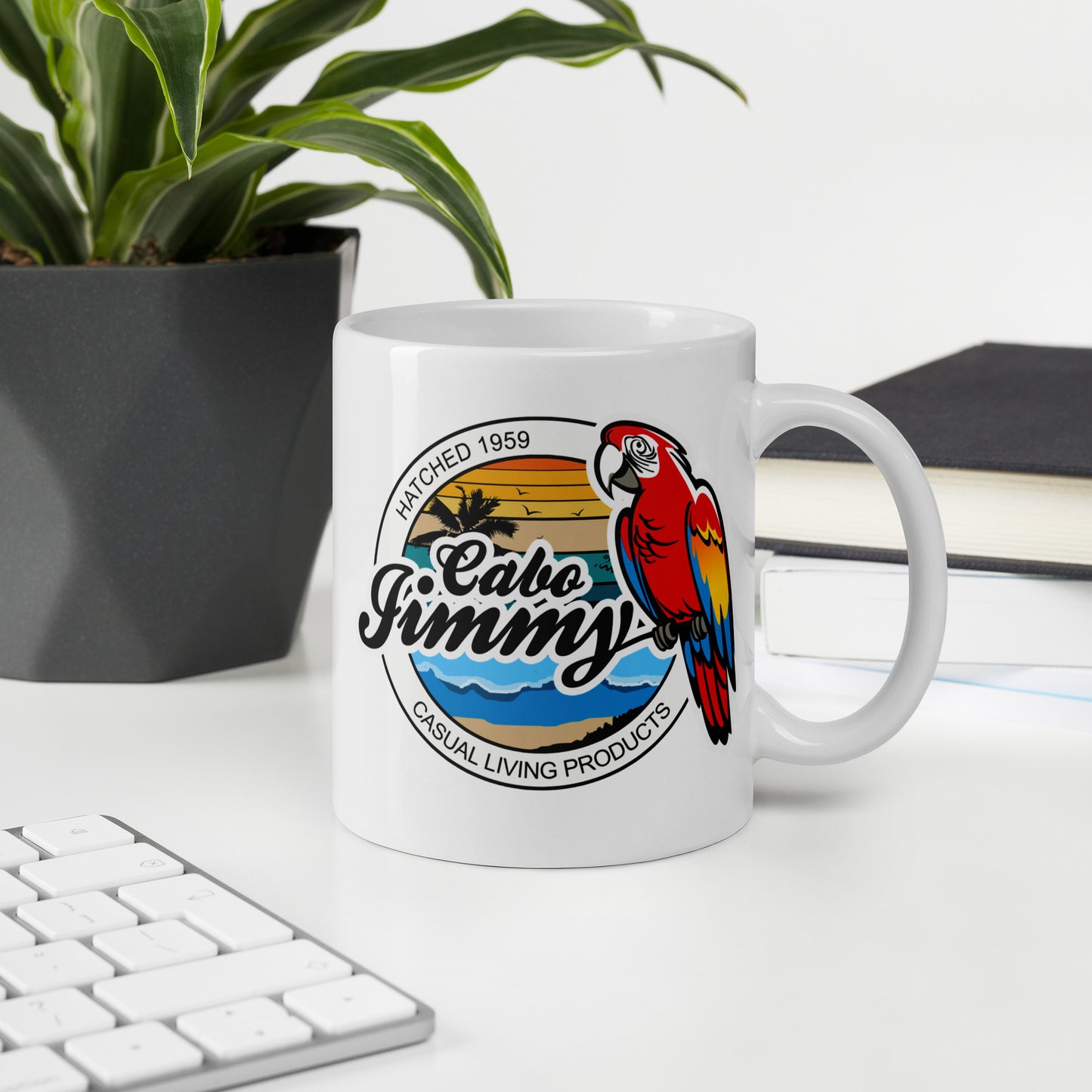Cabo Jimmy White glossy mug