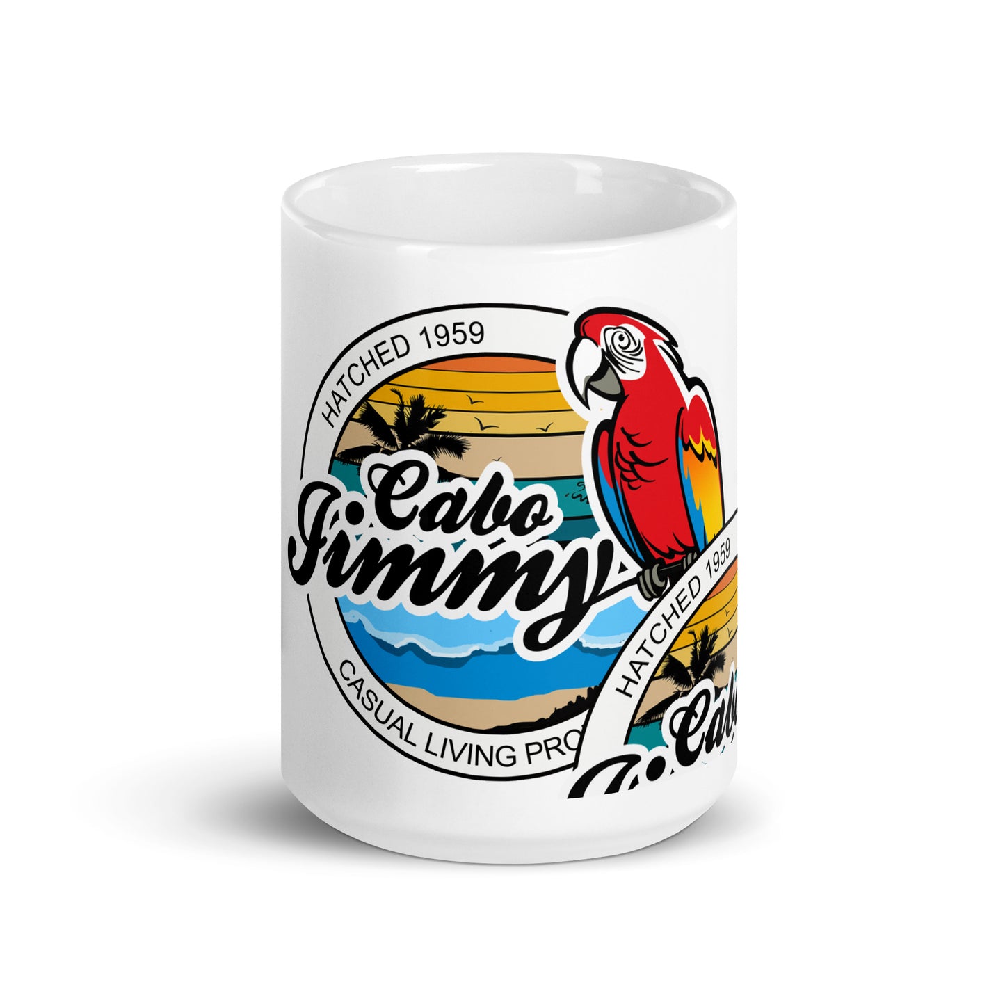 Cabo Jimmy White glossy mug