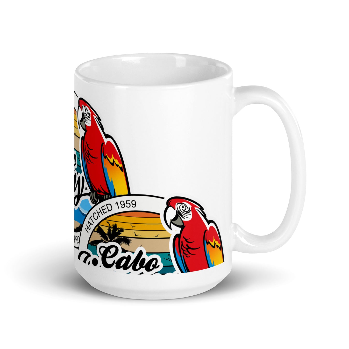 Cabo Jimmy White glossy mug